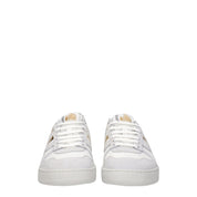 White Fabric Low Tops