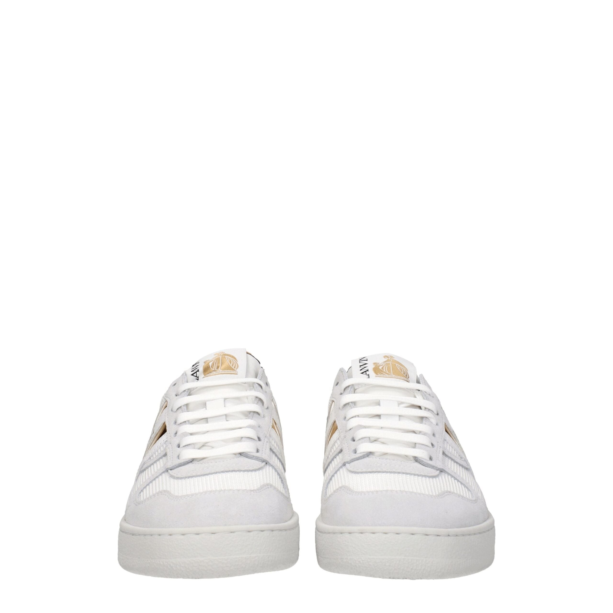 White Fabric Low Tops