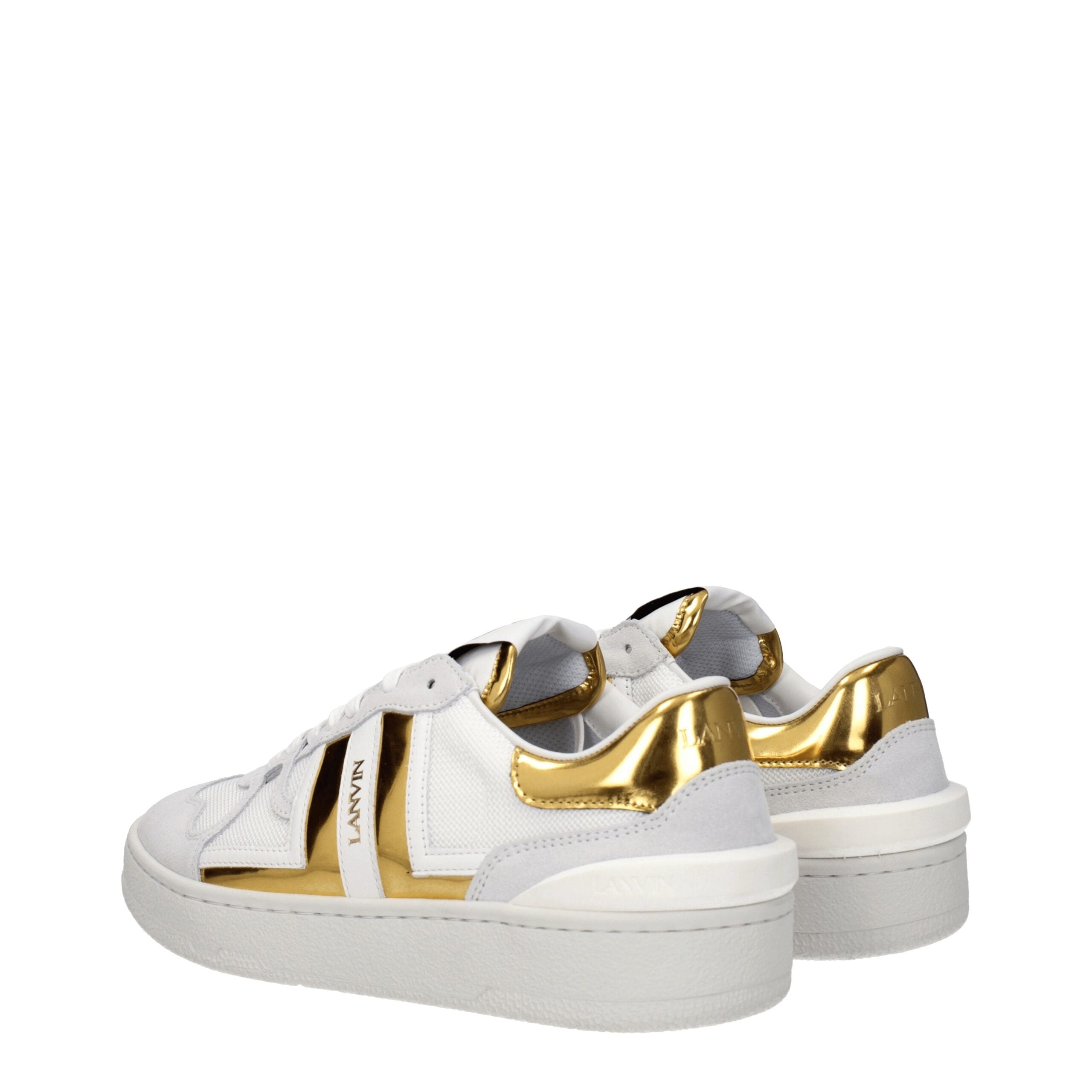 White Fabric Low Tops