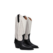 Beige Leather Boots