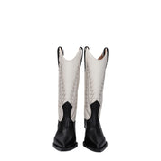 Beige Leather Boots