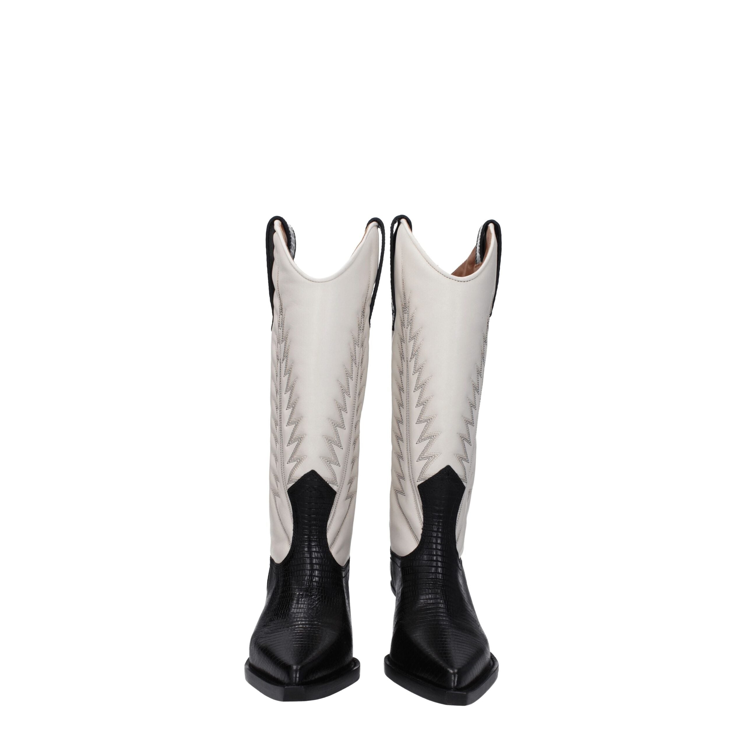 Beige Leather Boots
