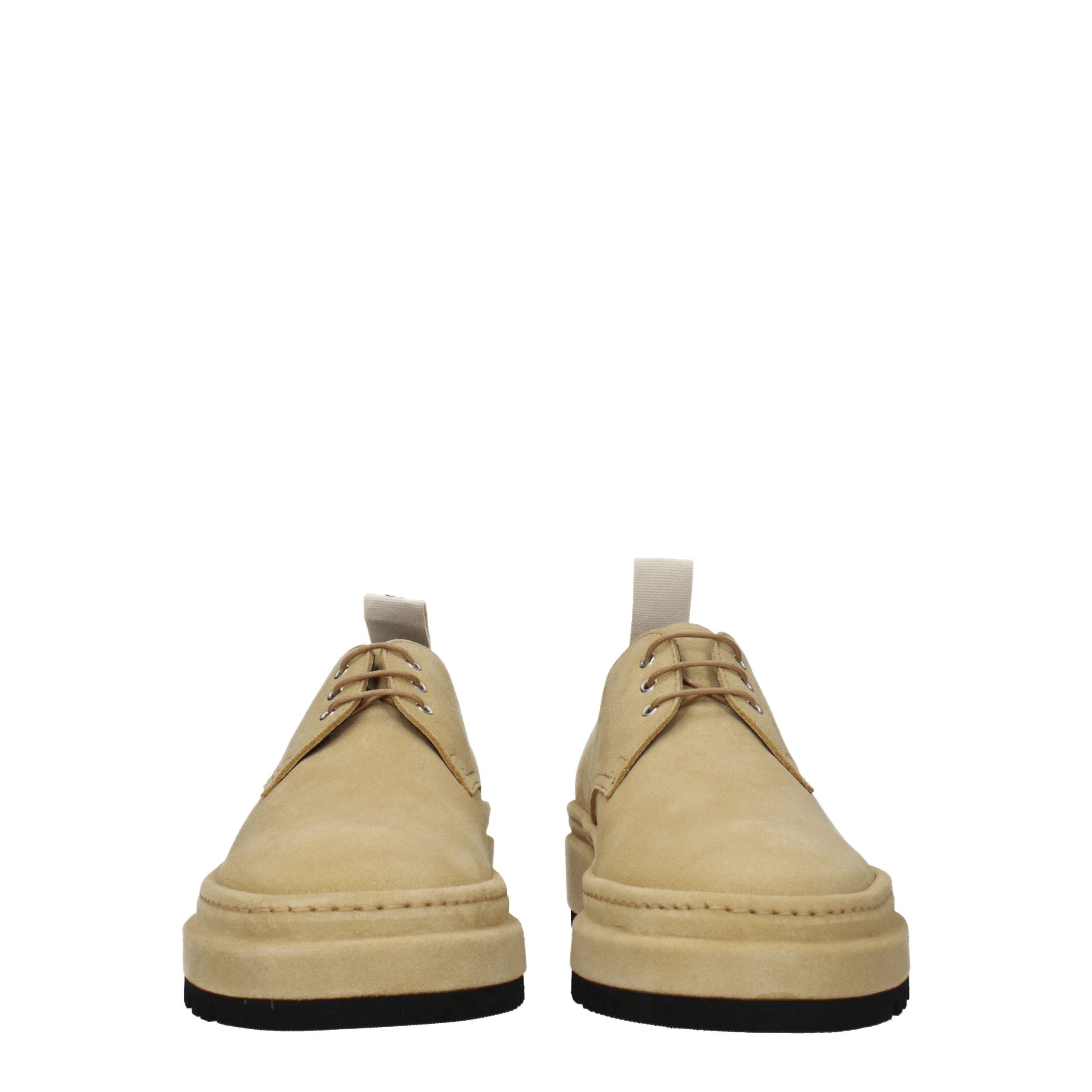 Beige Leather Oxfords And Derbies