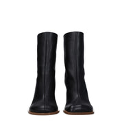Black Leather Ankle Boots
