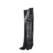 Black Leather Over The Knee
