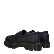 Black Leather Slip-On Loafers