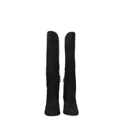 Black Leather High Heel Boots