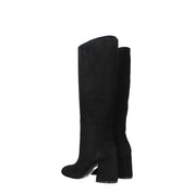 Black Leather High Heel Boots