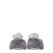 Gray Mink Slippers