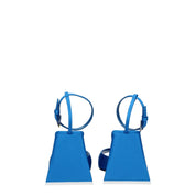 Blue Satin Stiletto Heel Sandals