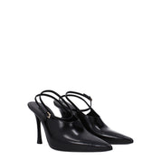 Black Leather High Heel Pumps