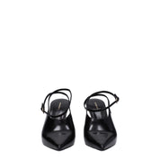 Black Leather High Heel Pumps