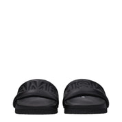 Black Leather Slippers Sandals