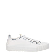 White Fabric Low Tops