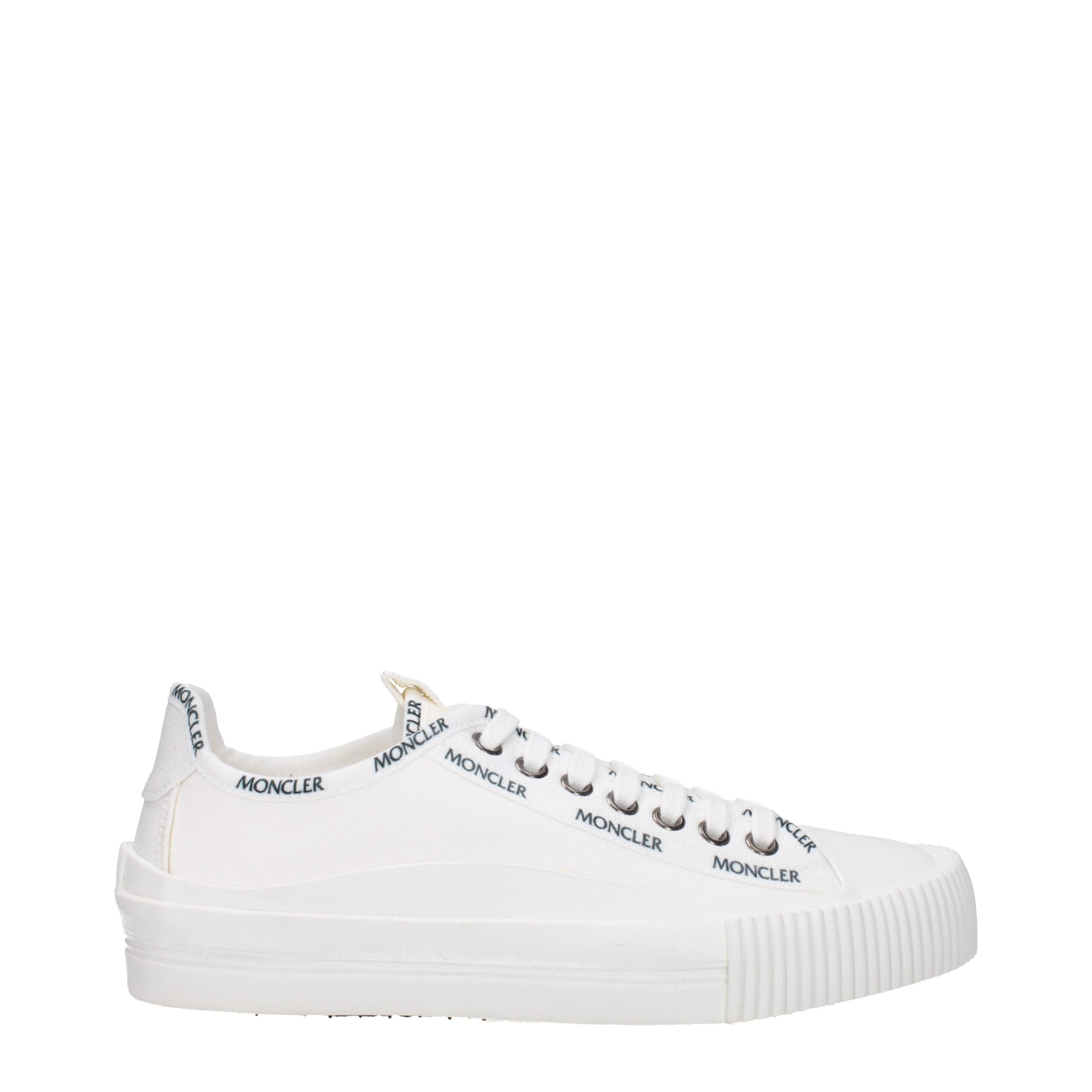 White Fabric Low Tops