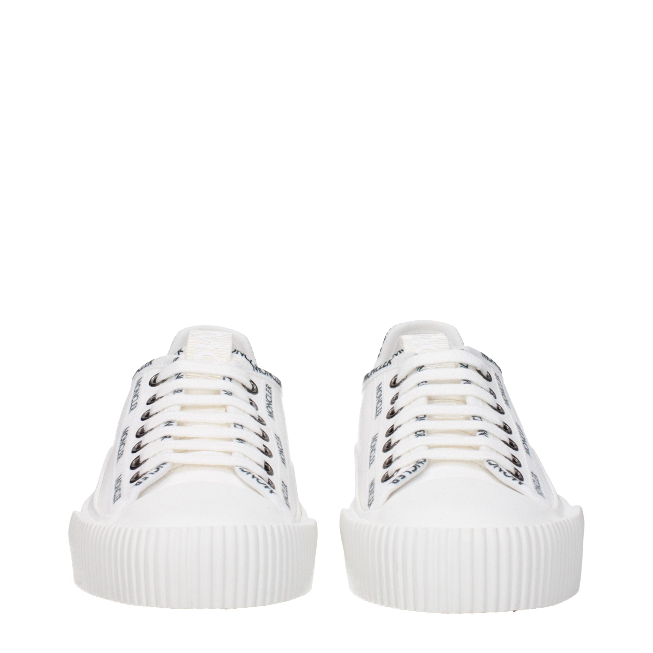 White Fabric Low Tops
