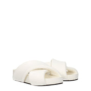White Leather Slippers