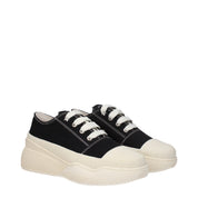 Black Fabric Chunky Sneakers