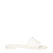 White Cotton Slippers Sandals