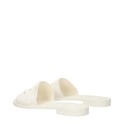 White Cotton Slippers Sandals