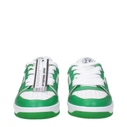 Green Leather Low Top Sneakers