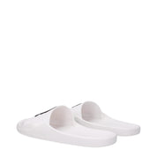 White Cotton Slippers Sandals