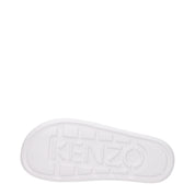 White Cotton Slippers Sandals