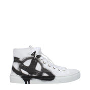 White Fabric High Tops