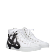 White Fabric High Tops