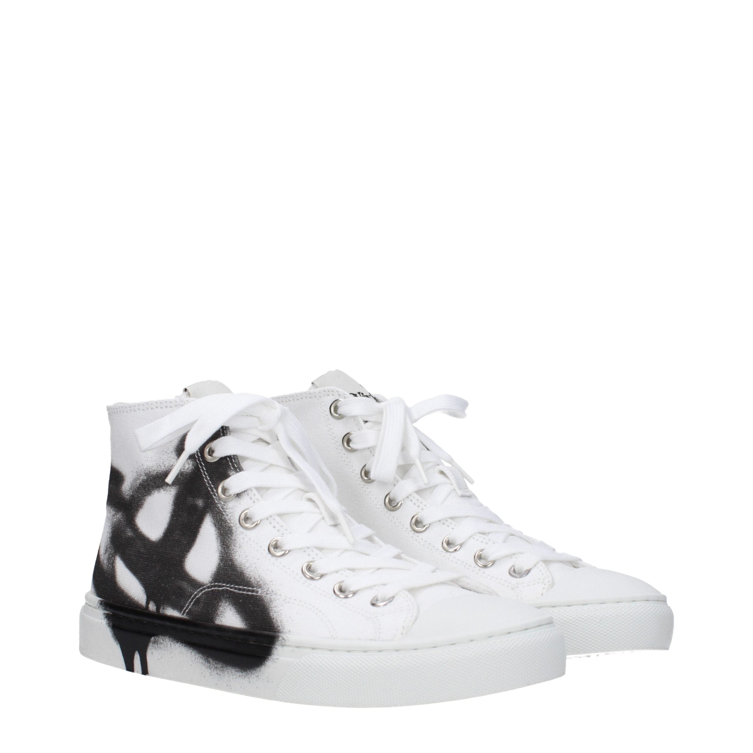 White Fabric High Tops