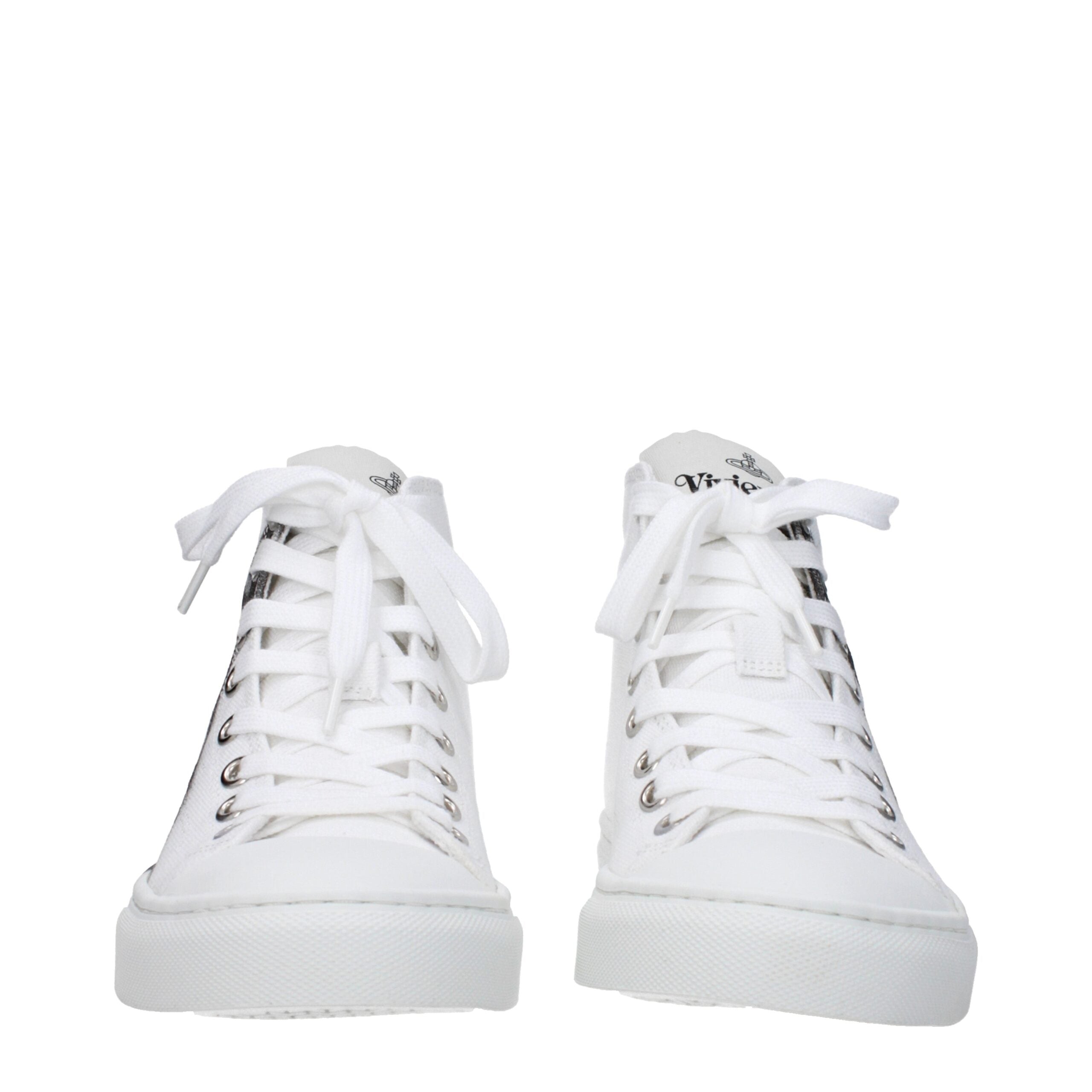 White Fabric High Tops