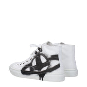 White Fabric High Tops
