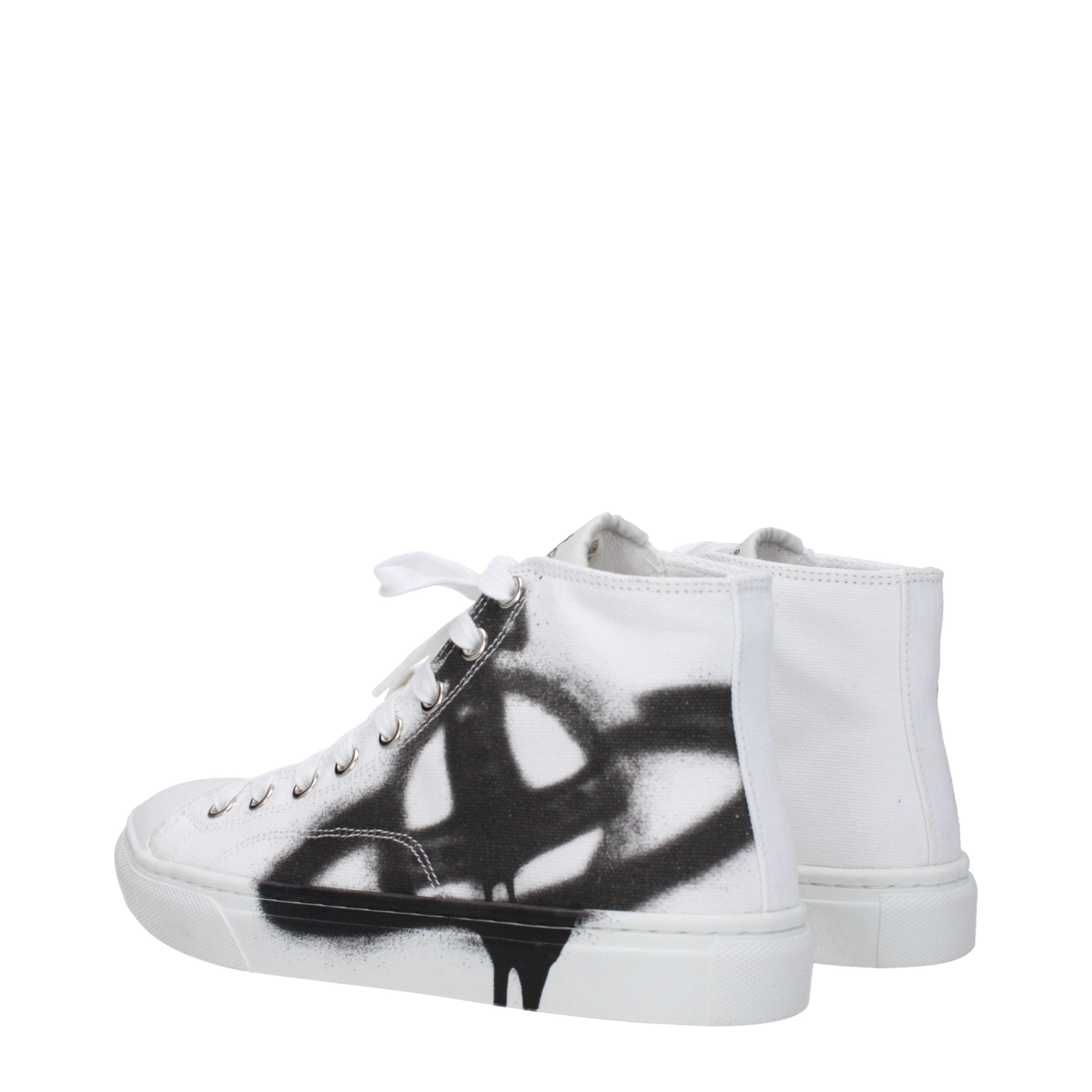 White Fabric High Tops