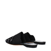 Black Satin Slippers