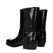 Black Leather Ankle Boots