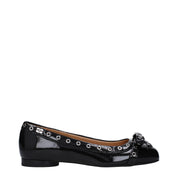 Black Leather Ballet Flats