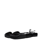 Black Leather Ballet Flats
