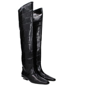 Black Leather Over The Knee