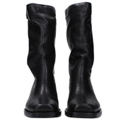 Black Leather Ankle Boots