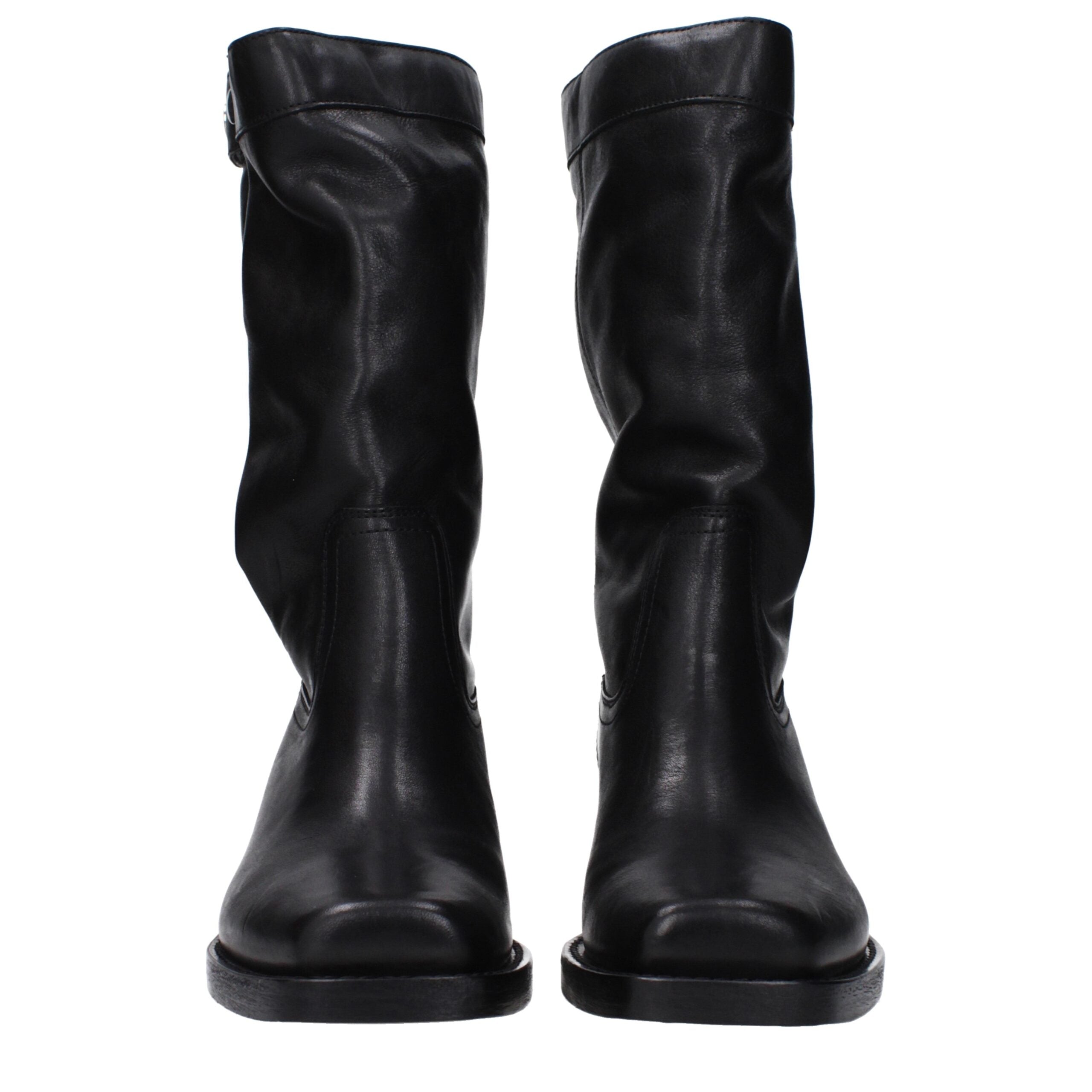 Black Leather Ankle Boots