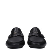 Black Leather Slip-On Loafers