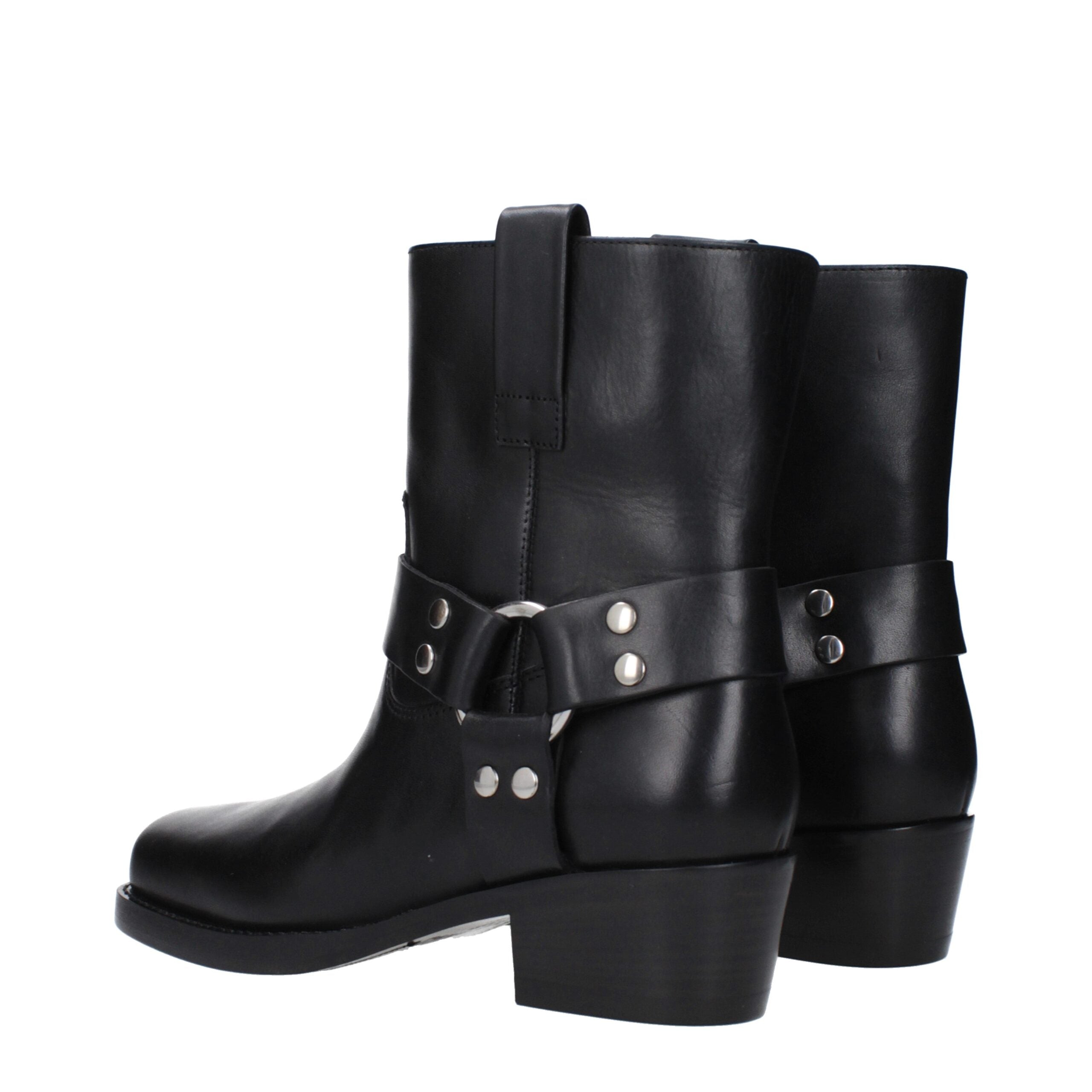 Black Leather Ankle Boots