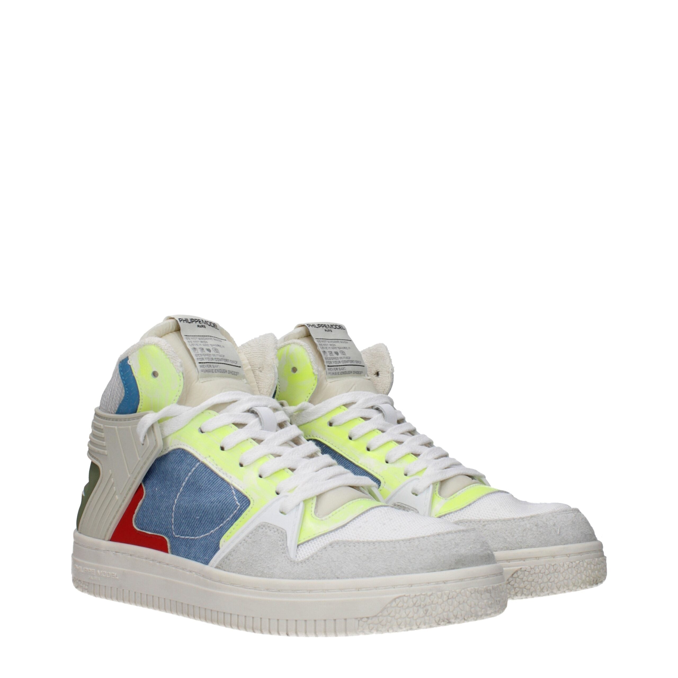 White Fabric High Tops