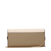 Beige Leather Clutch Bags