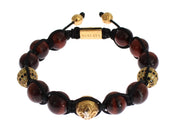 Radiant Red Tiger Eye & CZ Gold Bracelet