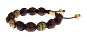 Radiant Red Tiger Eye & CZ Gold Bracelet