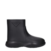 Black Cotton Ankle Boots