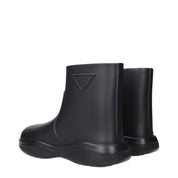 Black Cotton Ankle Boots