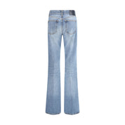Light Blue Cotton Flared Jeans