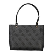 Black Polyethylene Women Handbag